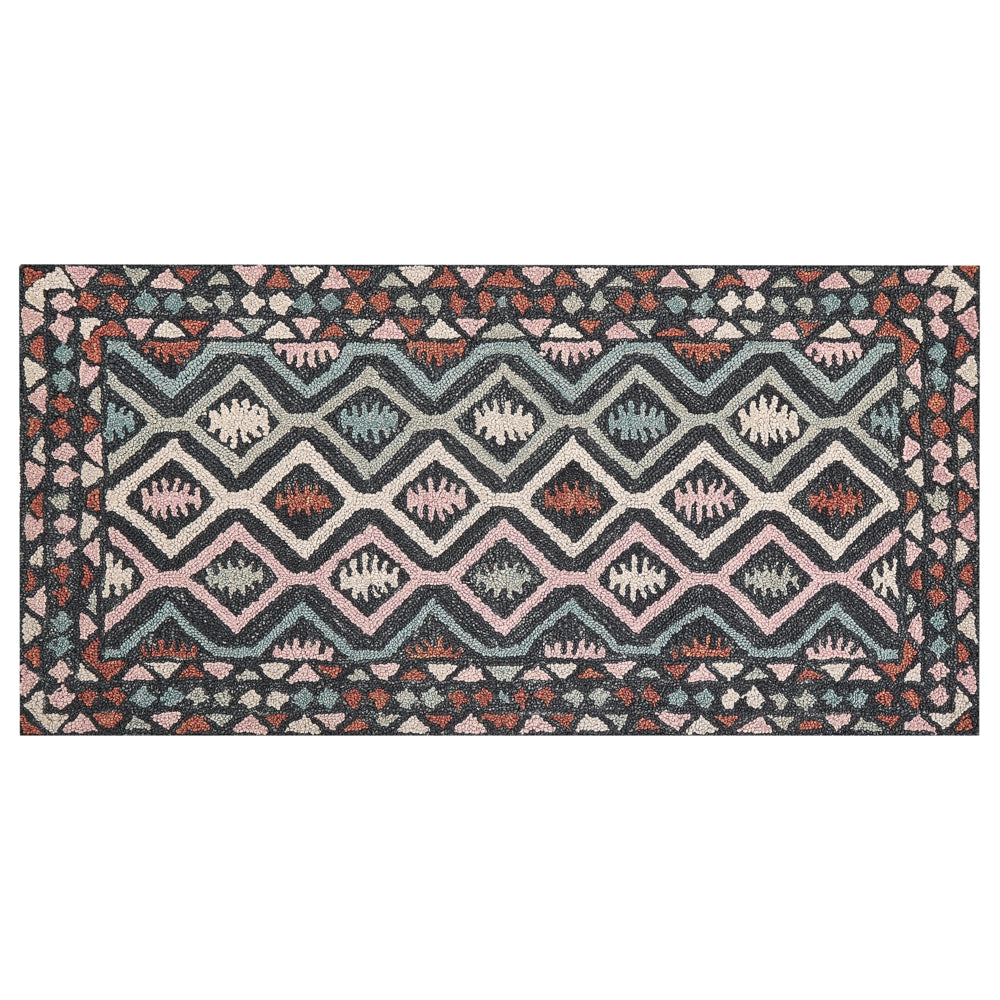 Tappeto moderno con motivo geometrico tribale 80 x 150 cm multicolore camera da letto salotto