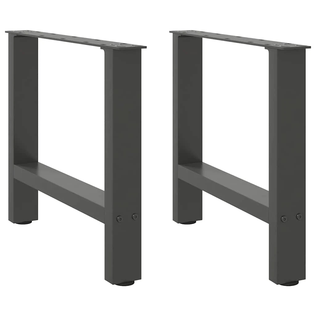 Set di 2 gambe per tavolino da caffè moderne quadrate regolabili 60 x 43 cm in acciaio antracite 02_0057526