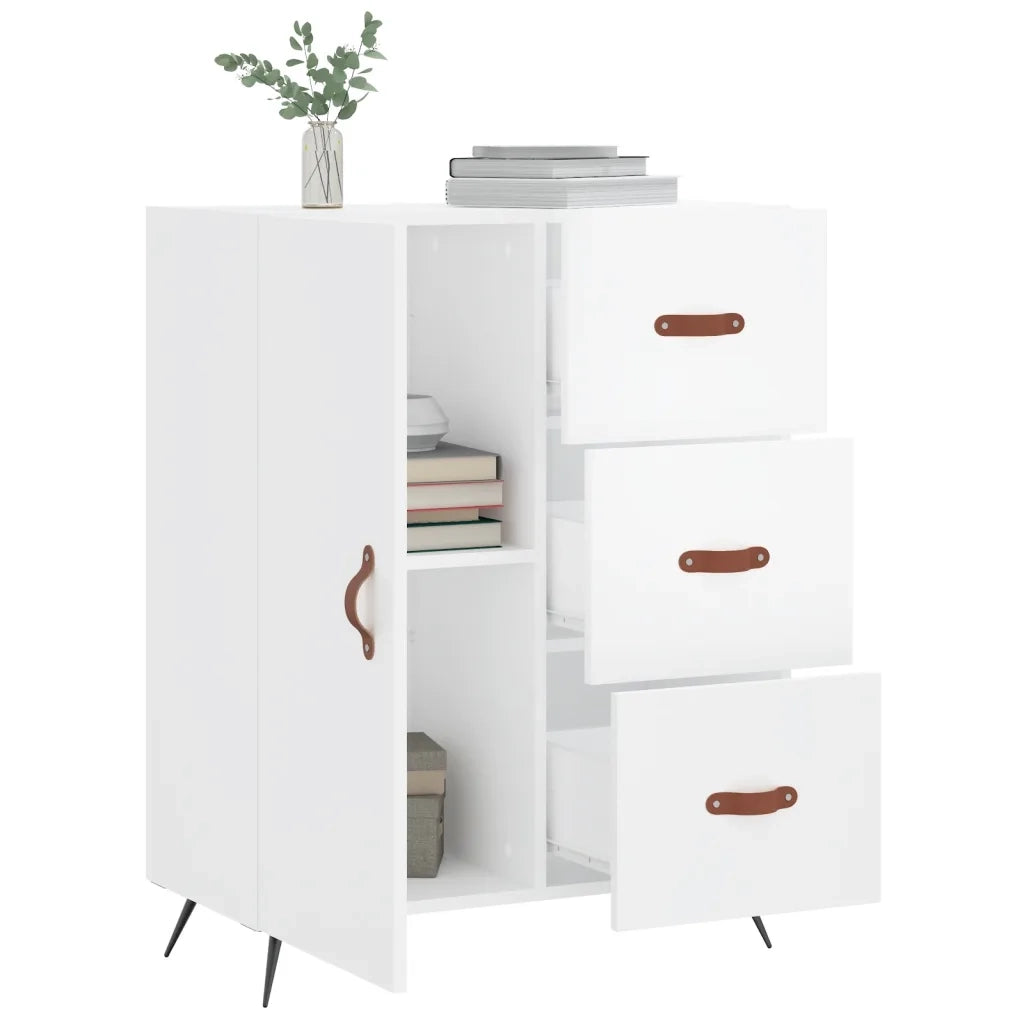 Credenza 69,5x34x90 cm in Legno Multistrato Bianco Lucido 827886