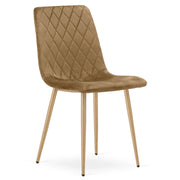Sedia Turin in velluto marrone con gambe effetto legno