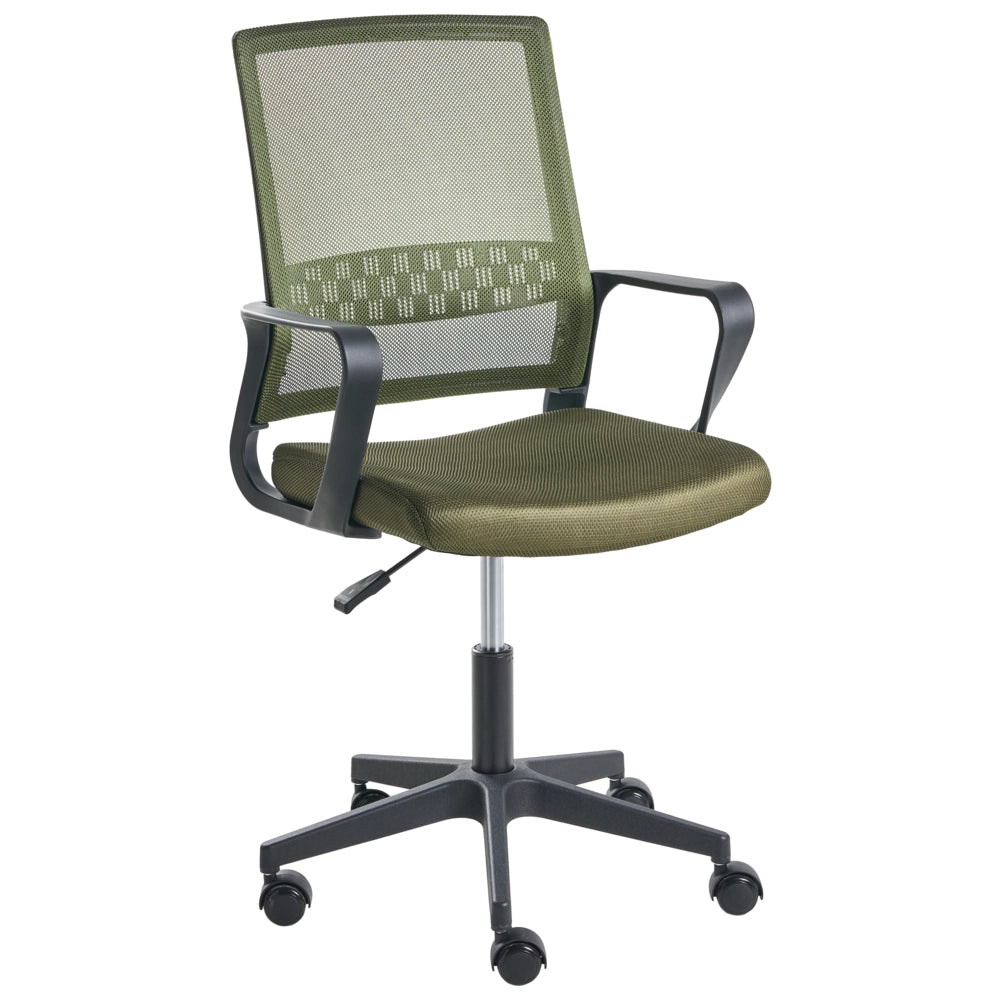 Sedia da ufficio in tessuto a rete verde scuro imbottitura regolabile in altezza girevole da scrivania per computer per ufficio domestico