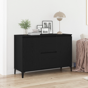 Credenza Nera in Rovere 104x35x70 cm in Legno Ingegnerizzato