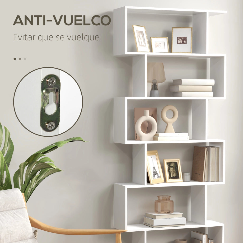 Libreria Moderna con 6 Ripiani ¨C zephmum ¨C Bianco 80x23x192 cm