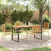 Set da Pranzo per Giardino 5 pcs Beige Legno di Acacia Massello 3365459