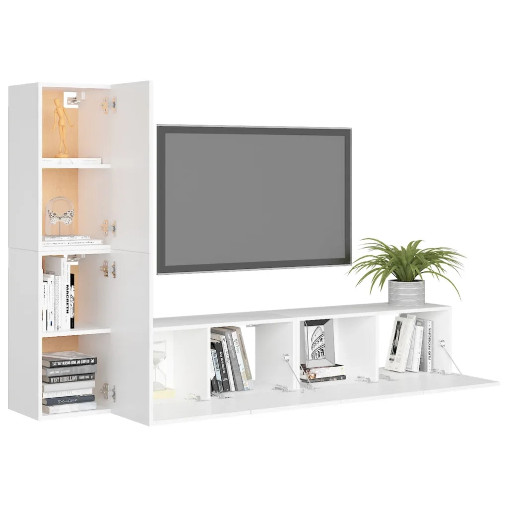 Set Mobile TV 4 pz Bianco in Truciolato cod mxl 33887