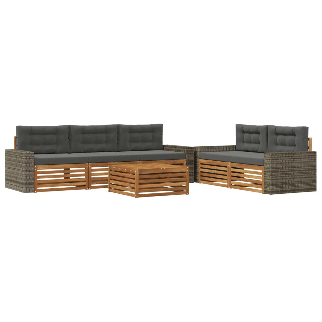 Set di divani da esterno 6 pz Naturale e Antracite 3383040