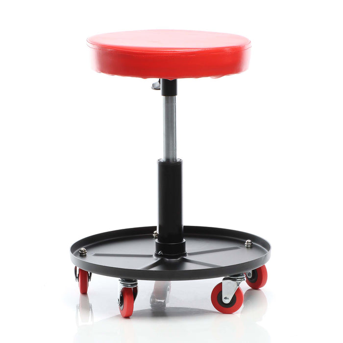 Sgabello per officina con rotelle e altezza regolabile, sedile girevole a 360°, sgabello mobile da meccanico