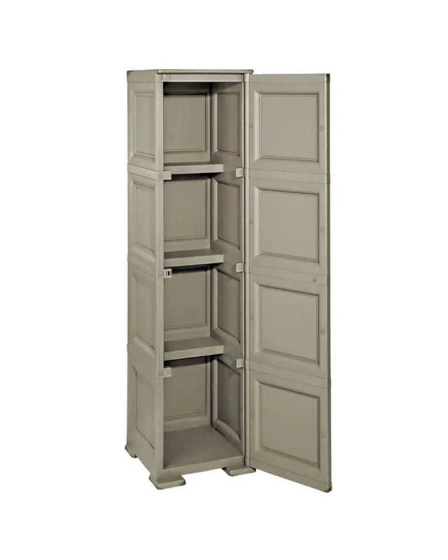 ARMADIO A COLONNA CON 4 MEZZI RIPIANI E 1 ANTA LISCIA TAUPE DIMENSIONI 40X43X164H CM