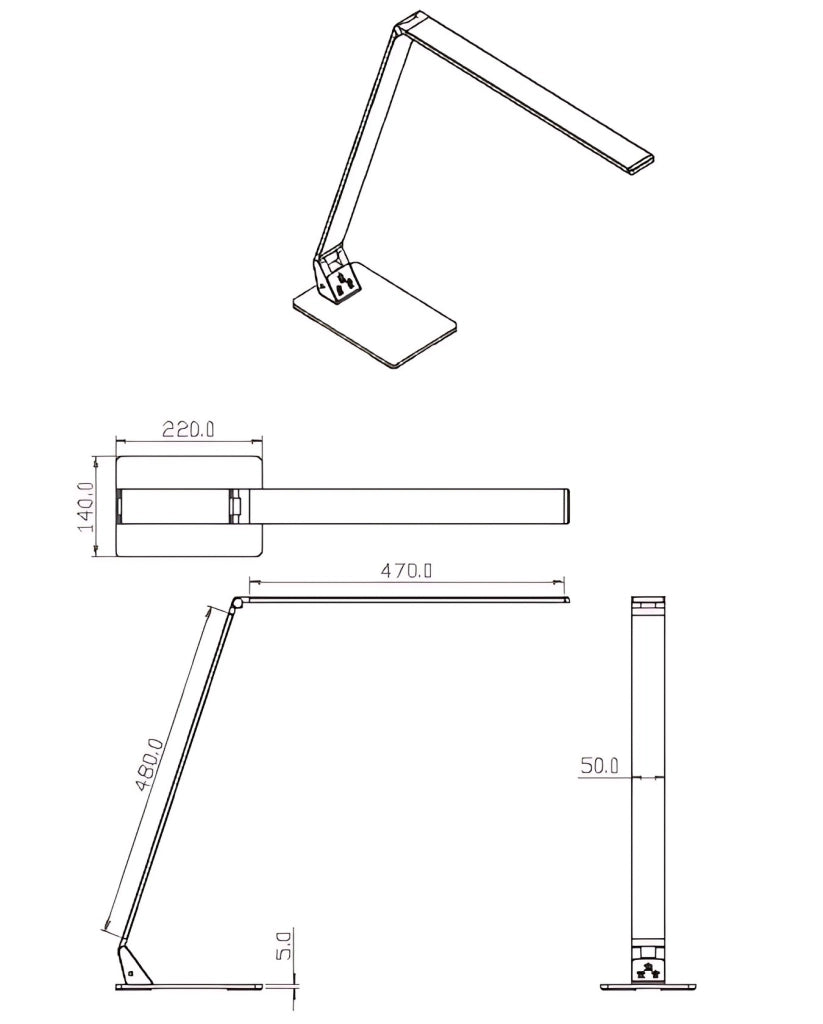 Lampada da Tavolo Wasp LED Integrato 12W Nera con Regolazione Luce Touch e Temperatura Colore CCT Selezionabile 3000K-5000K Codice 3265-30-101