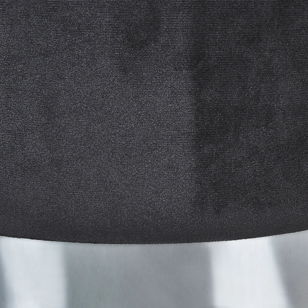 Set di 2 pouf contenitivi Poggiapiedi con rivestimento in velluto di poliestere Nero Stile Glam