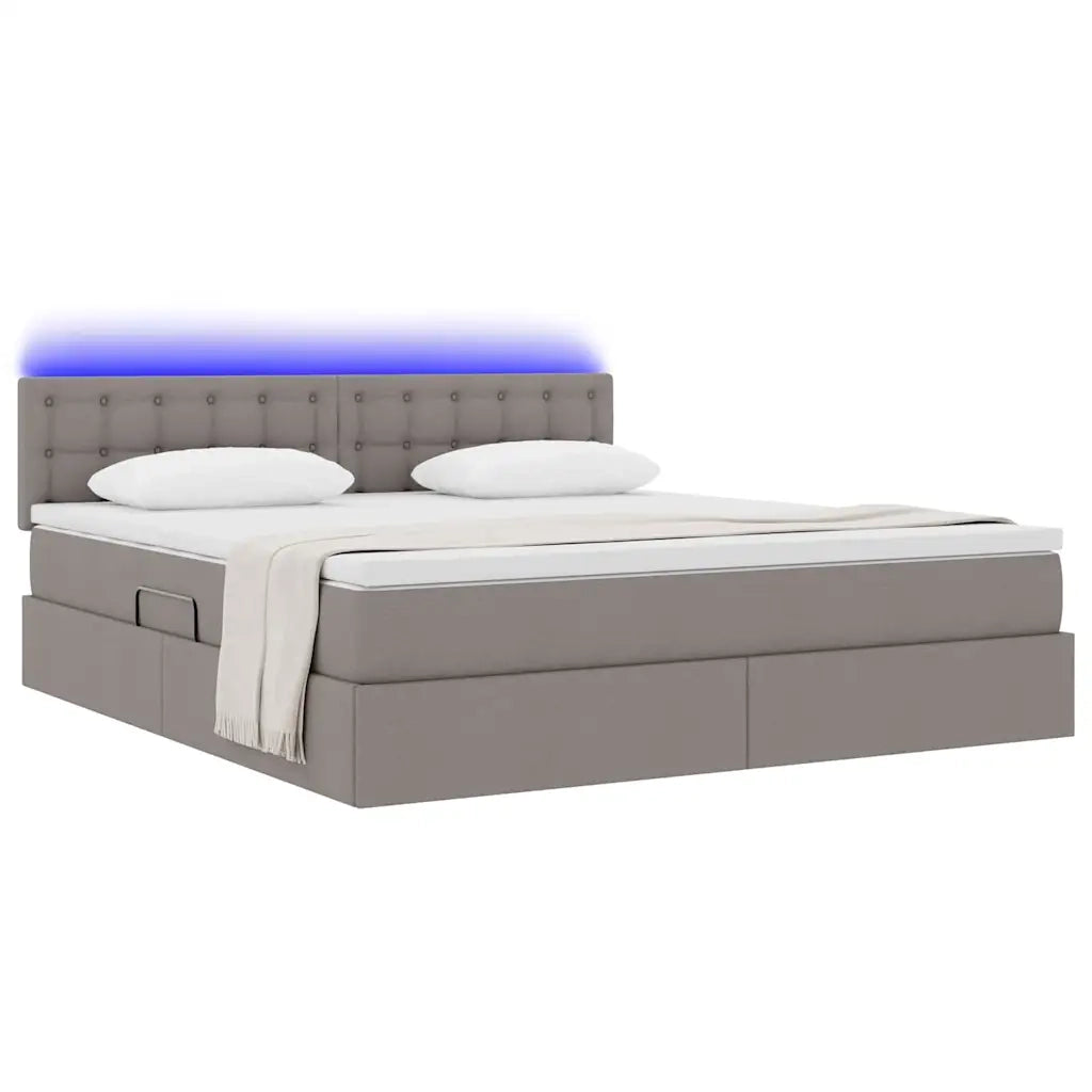 Letto con contenitore LED e materasso Tortora 160 x 200 cm