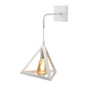 Trade Shop - Applique Parete Pendente Forma Triangolare 3d Stile Minimal Portalampada Attacco E27 Aq54 - Bianco