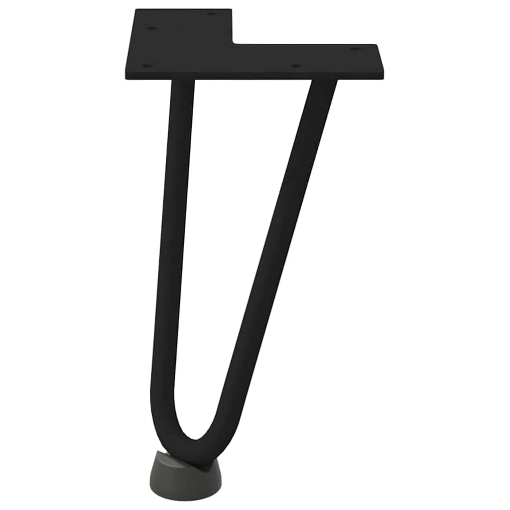 Set di 4 gambe a forcina moderne per tavolino da caffè 20 x 12 x 12 cm con piedini regolabili in acciaio massiccio nero 02_0056711