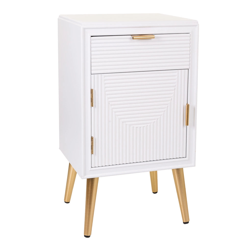 Comodino in legno bianco 39,5x36x70,5