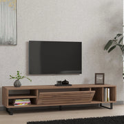 Sovico, Mobile Porta tv un Ripiano, 160x40x35h cm Marrone Rovere