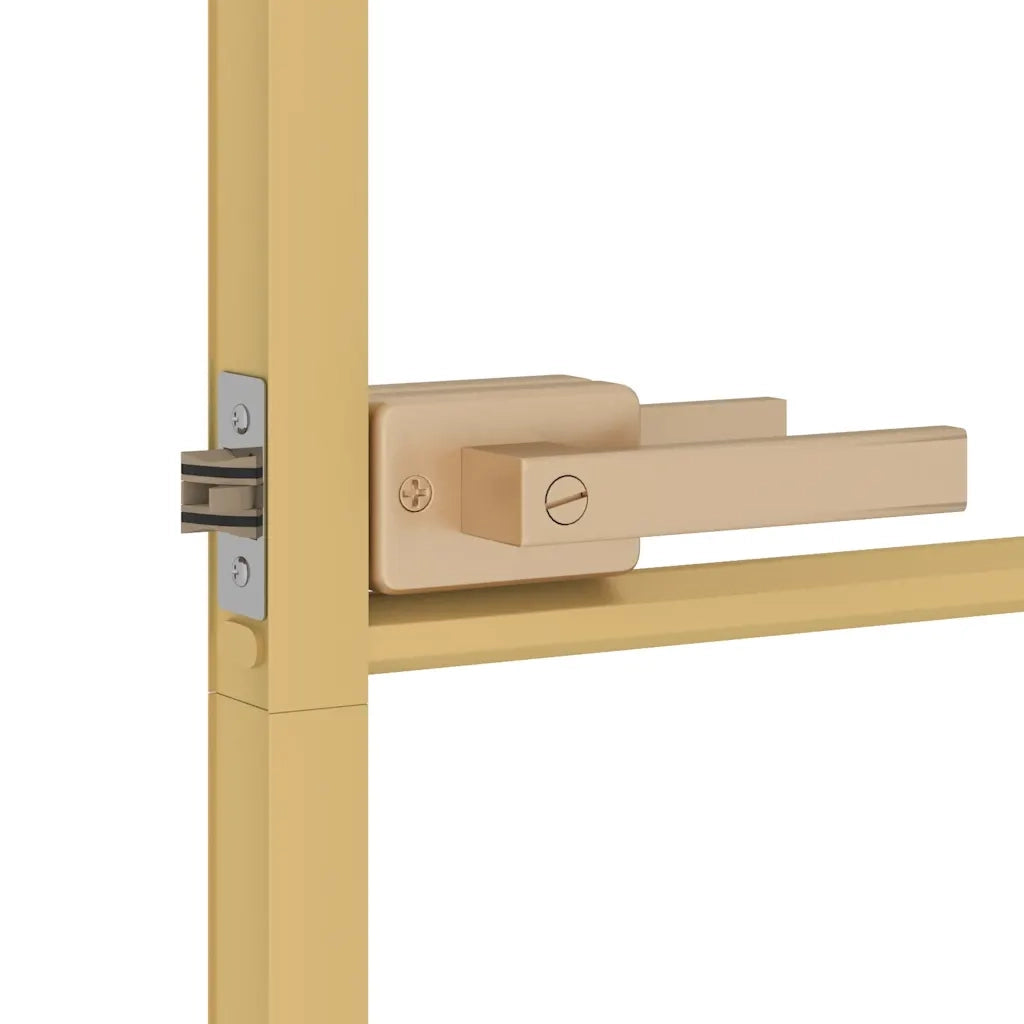 Porta Interni Sottile Oro 93x201,5cm Vetro Temperato Alluminio 155134