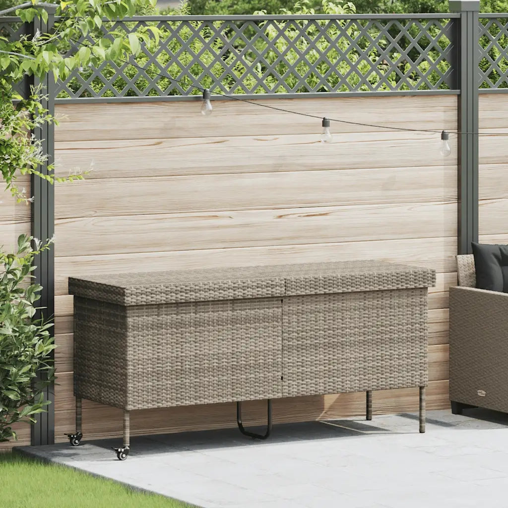 Contenitore da Giardino con Ruote Grigio Chiaro Polyrattan CFW2493843