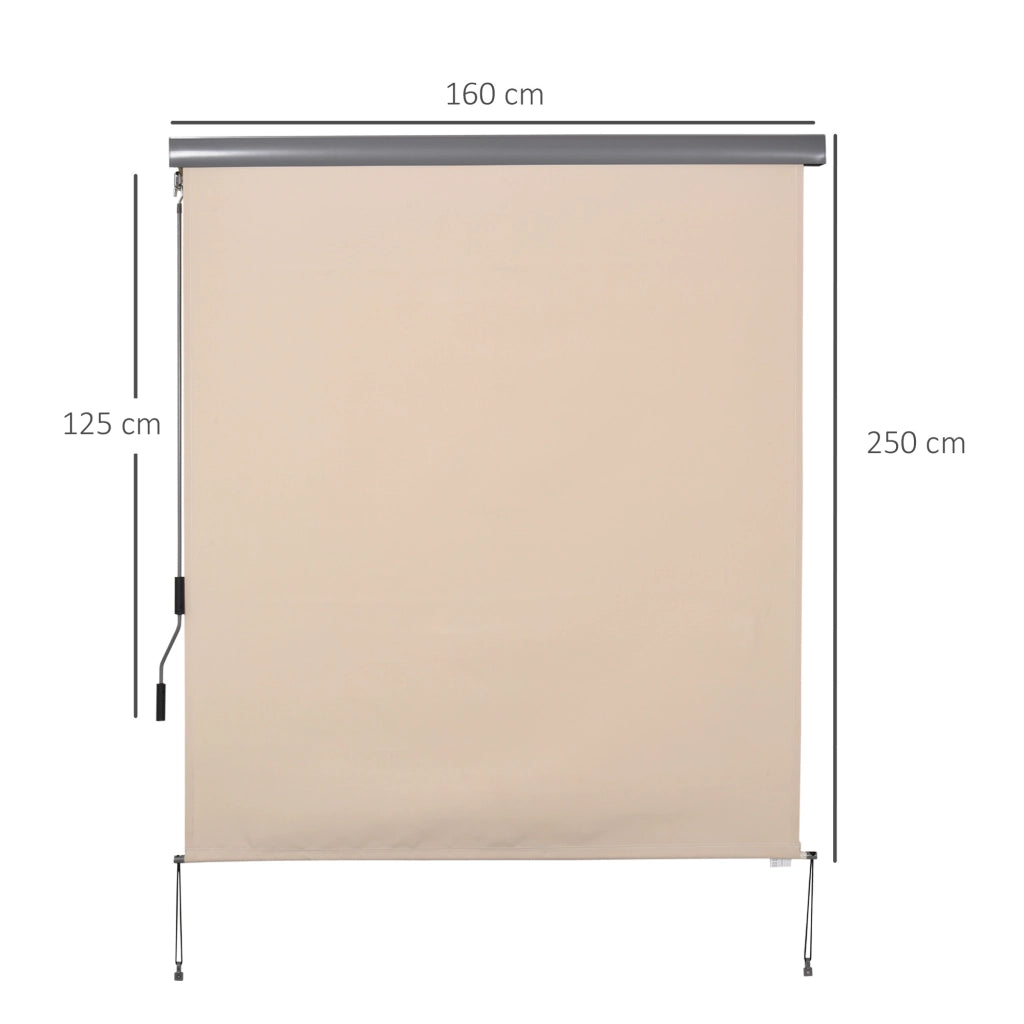Telo da Esterno Avvolgibile 2.5x1.6m ¨C zephmum ¨C Alluminio, Poliestere, Crema