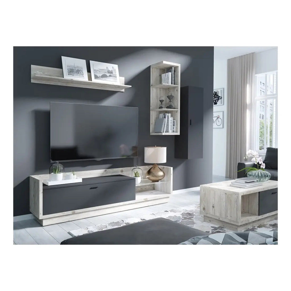 Scaffale verticale collezione CORK - Finitura pino - 4 ripiani - Dimensioni 40 x 126 x 35,2 cm