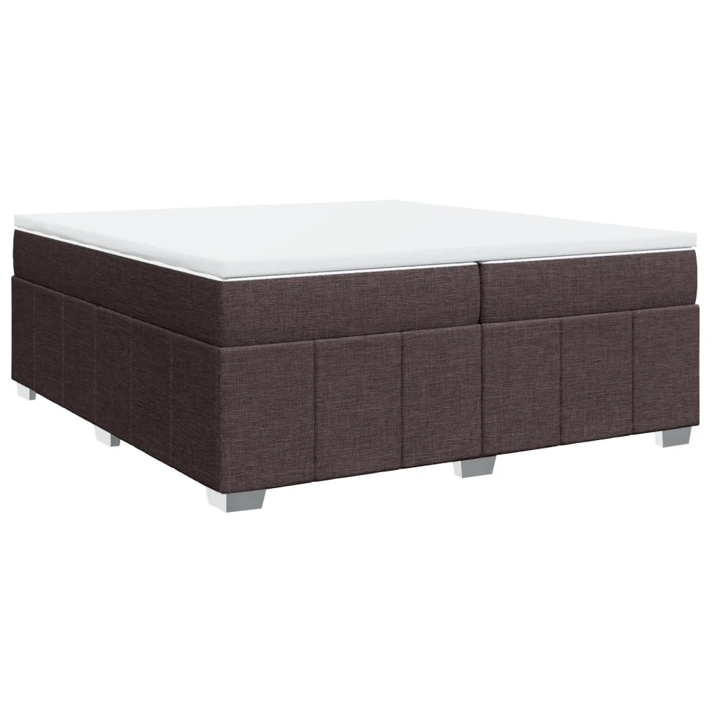 Giroletto a Molle con Materasso Marrone Scuro 200x200cm Tessuto 3285501