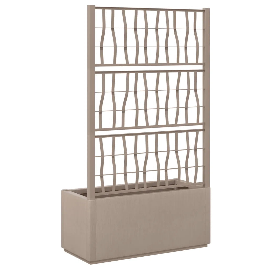 Fioriera | Cassetta per fiori | Vaso Giardino con Traliccio Marrone Chiaro 80x36x140 cm PP