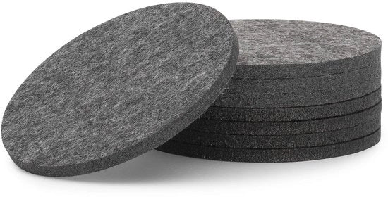 Vilten Onderzetters Rond 8-pack (Donkergrijs, Nero) - Vilten Onderzetters per Tavolo e Bar per Vassoio e Drink Holder per Vasi e Calici