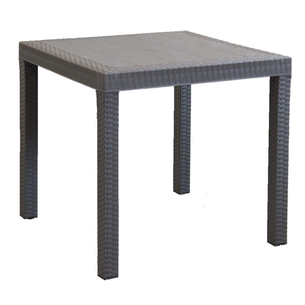 TAVOLO DALLAS 80 X 80 X 74 CM IN RESINA E POLYRATTAN TAUPE