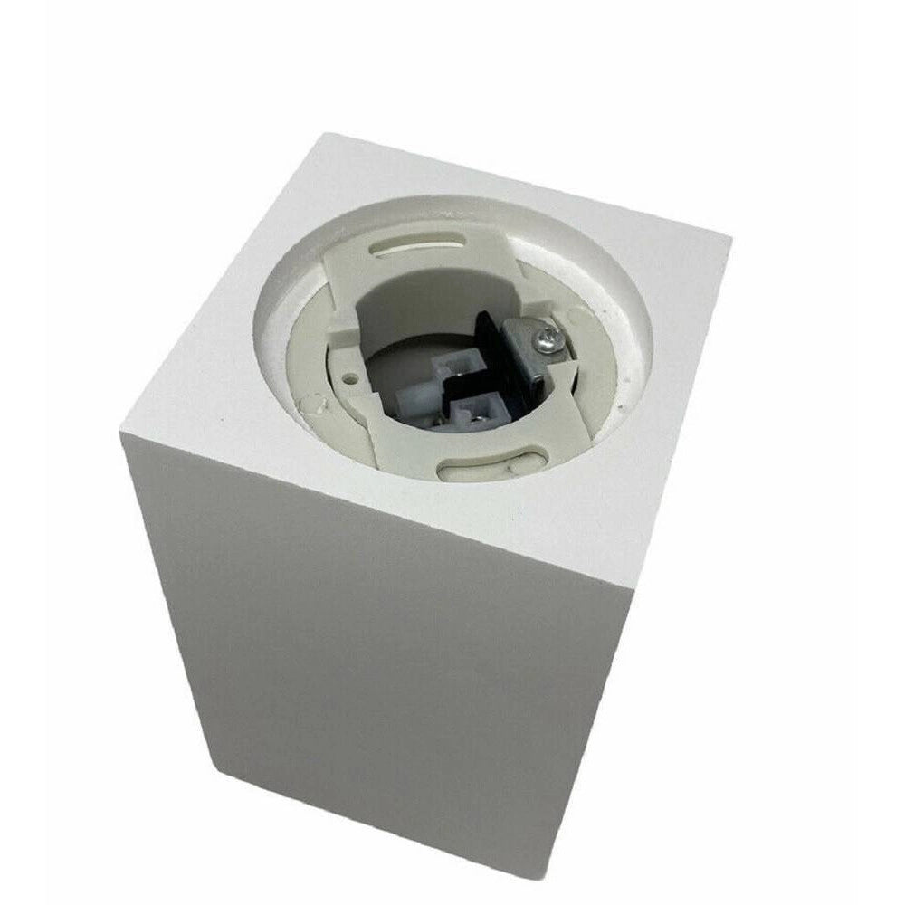 Trade Shop - Applique Soffitto Portafaretto In Gesso A Cubo Verniciabile Attacco Gu10 Gs-c14 -