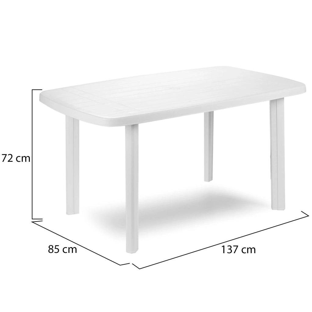 Greggs, Tavolo da Esterno 6 Posti Made in Italy, 137x85x72h cm Bianco