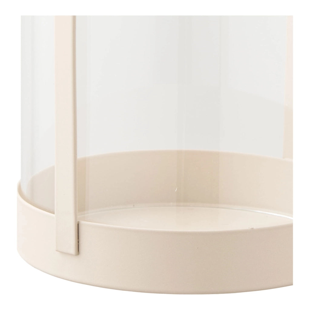 Portacandela Hurricane, Beige, Vetro, 12x12x25 cm