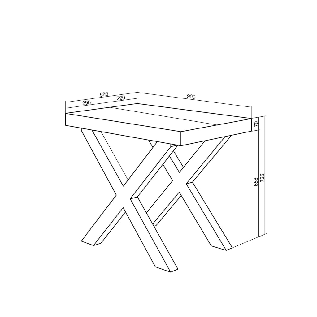 Consolle allungabile, 58 fino 180x90x73cm, Per 8 persone, Gambe in legno, Bianco e grigio cemento RF2769