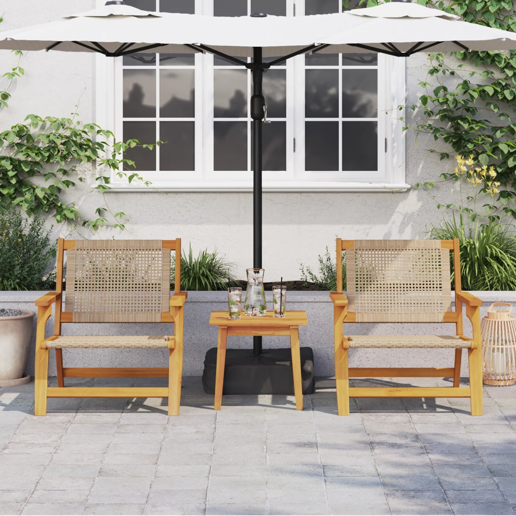 sedie da giardino 2 pcs beige 76x67x73.5 cm legno massello di acacia