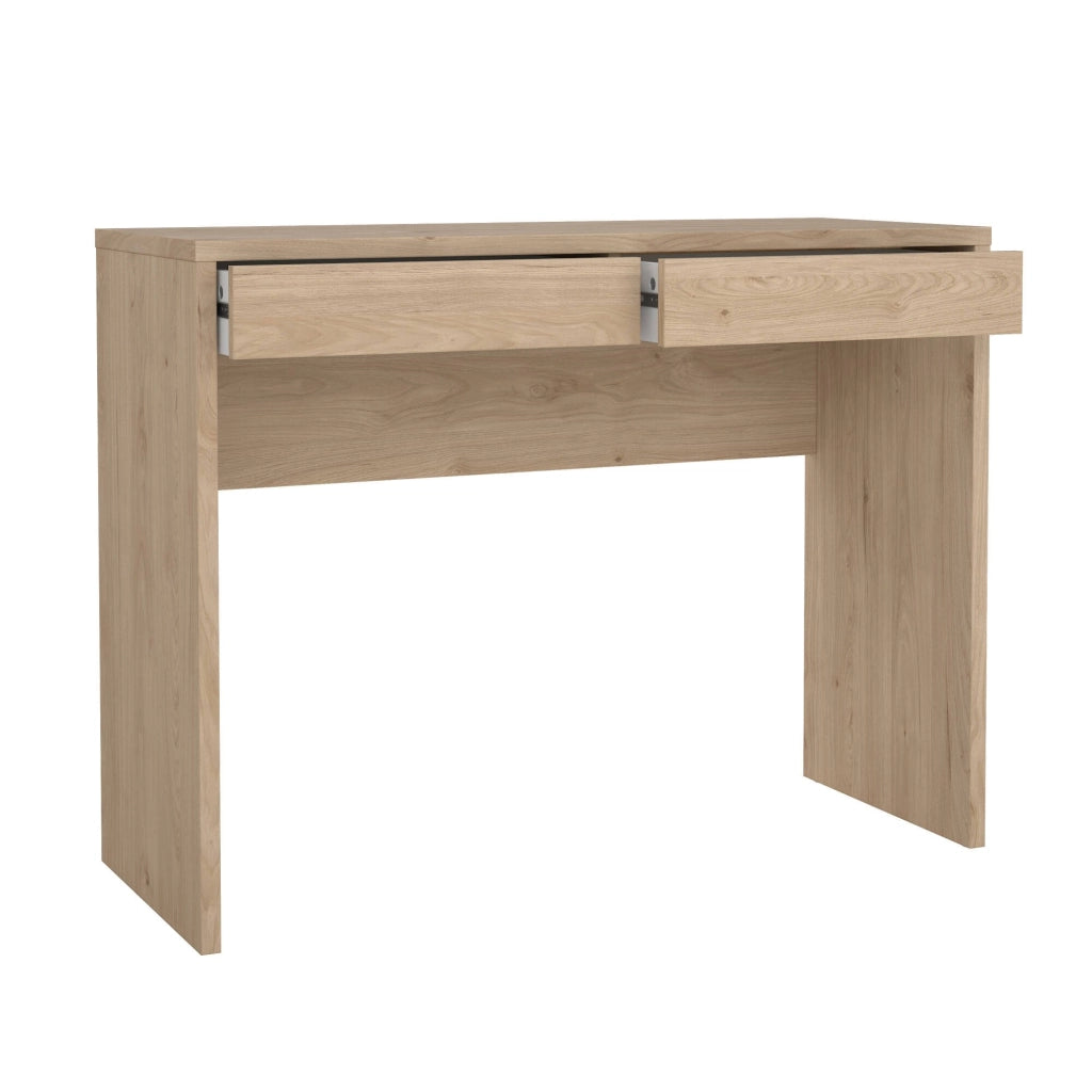 Scrivania Acero, Scrittoio multiuso, Tavolo per ufficio porta PC, Piano di lavoro, 100x40 h77 cm, Rovere