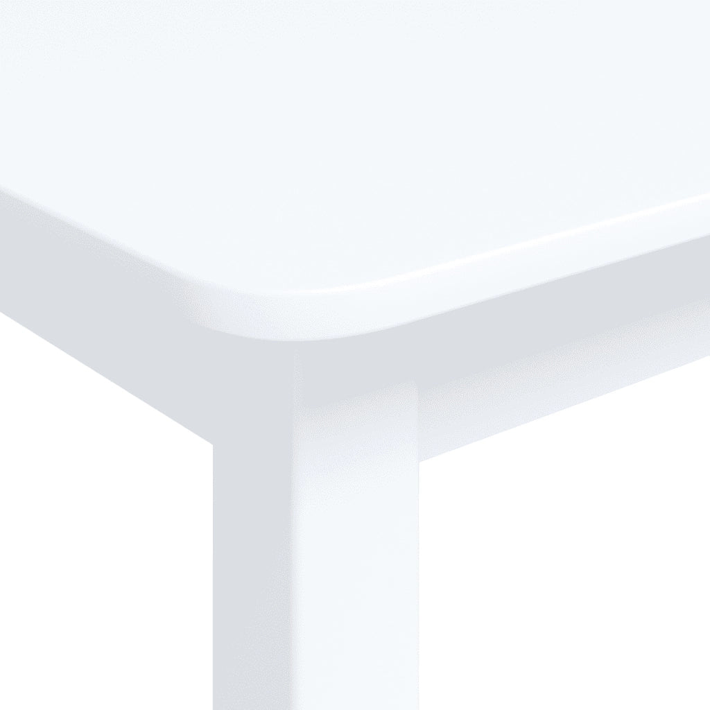 Tavolo da Pranzo Bianco 114x71x75cm in Legno Massello di Hevea 247362