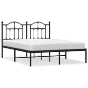 Letto matrimoniale | Letto per adulti | Giroletto con Testiera in Metallo Nero 140x190 cm