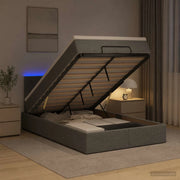 Letto Ottomano con Materasso e LED Grigio Scuro 120 x 190 cm 3456975