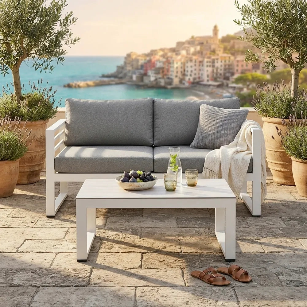 Divano Leros (2 Posti)  Grigio/Bianco