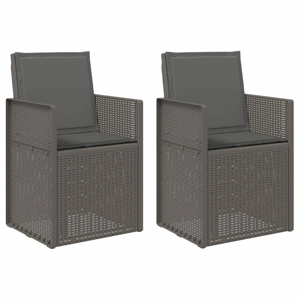 Sedie da pranzo da giardino 2 pcs Grigio chiaro e Antracite PP 8000011