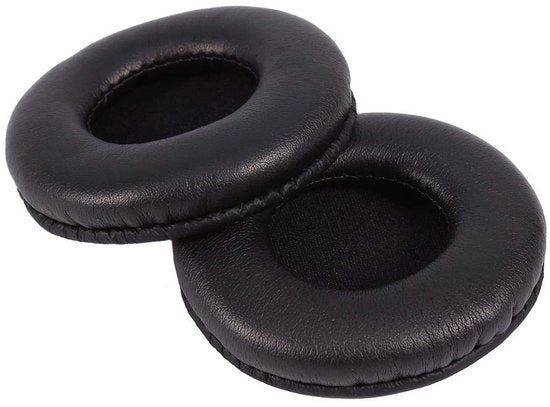 Orecchini di sostituzione per cuffie - 8 cm - PU-leer - schiuma morbida nera - nero-soft