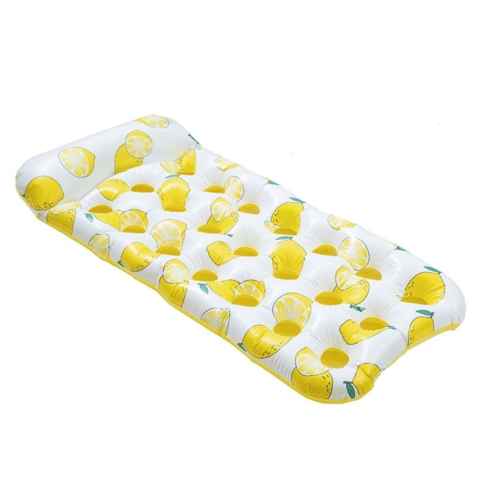 Trade Shop - Materassino Galleggiante Gonfiabile Con Poggiatesta Piscina Design Limoni 180x88cm 628530 -