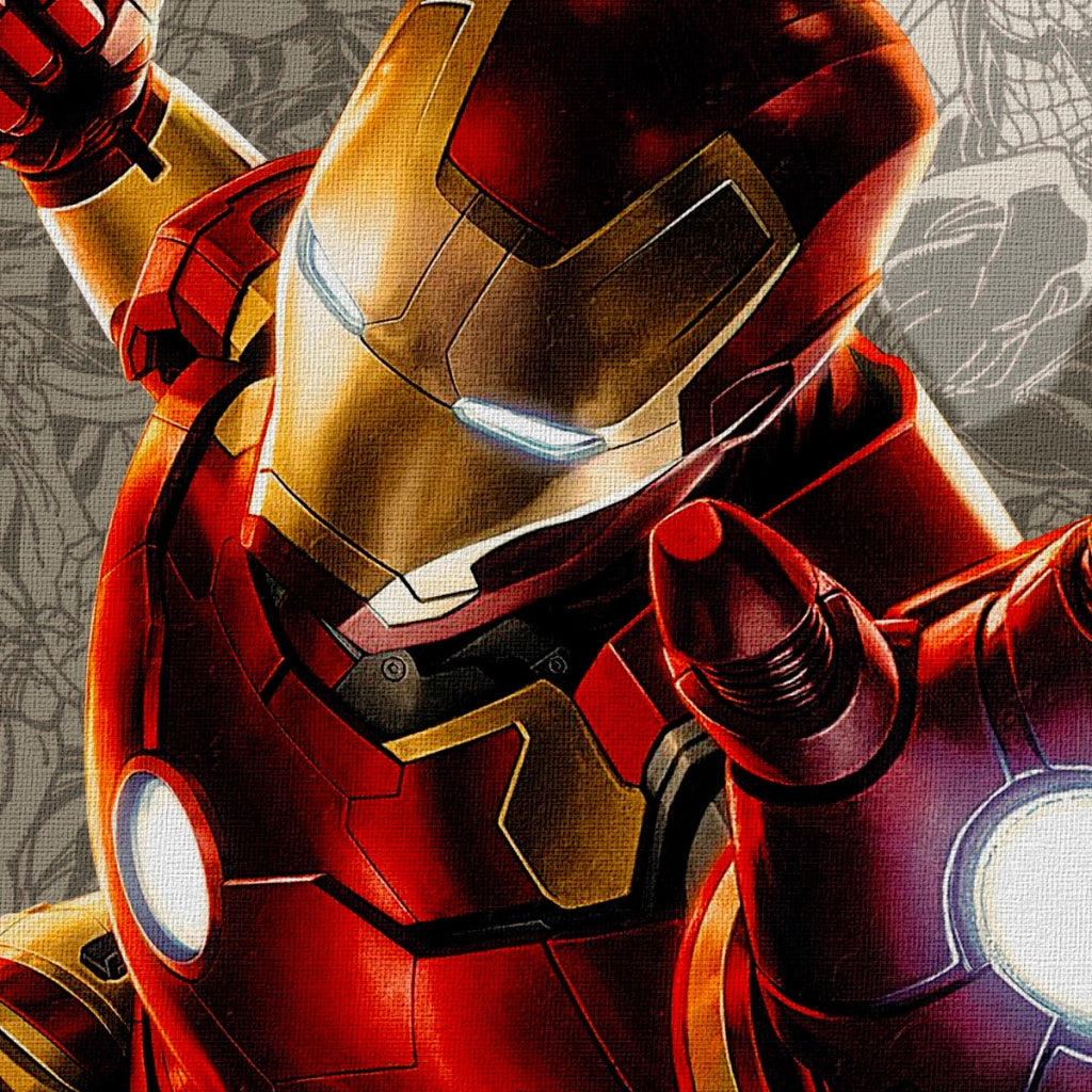 IRONMAN - Fumetto - Quadro Canvas su telaio in legno Misura: 100x70 cm