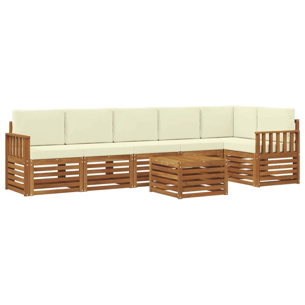 Set divano sezionale con cuscino 7 pcs Naturale e Crema