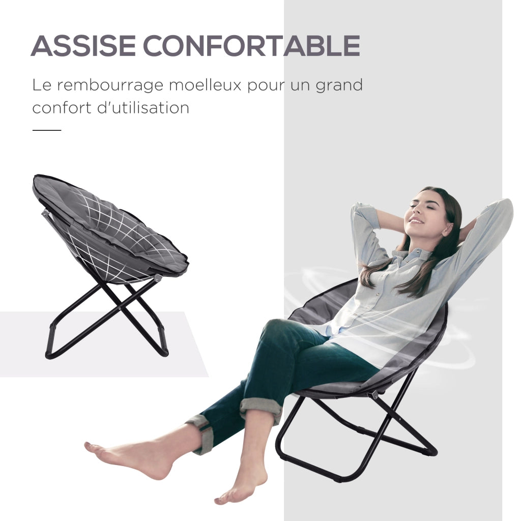 Poltrona a dondolo da giardino ¨C zephmum ¨C Grigio, PolyRattan, 80x80x75 cm