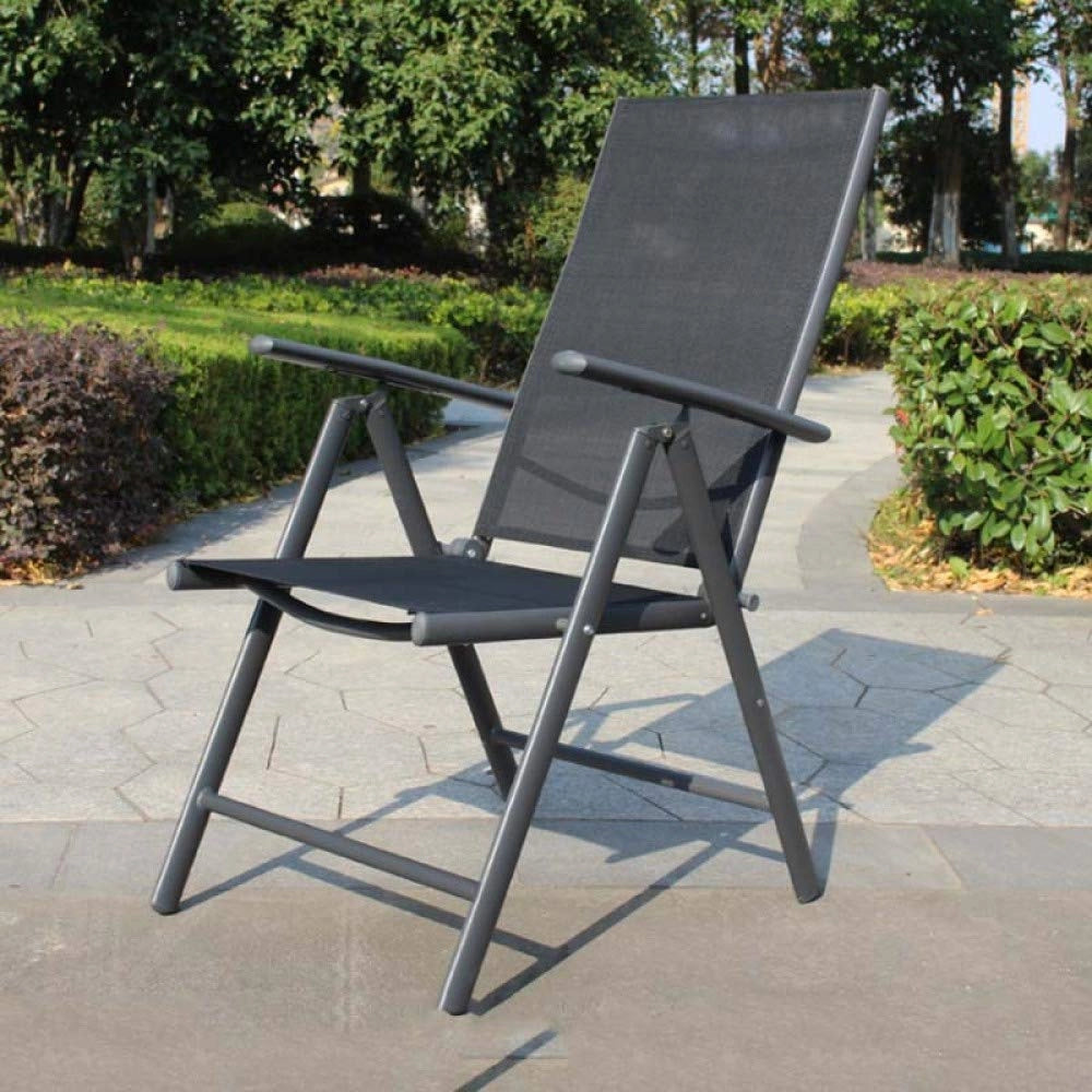 Sedia da Giardino Pieghevole in Metallo e Textilene – Regolabile e Salvaspazio COLORE: GRIGIO