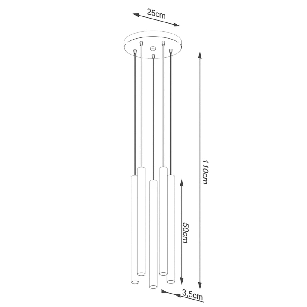 Lampadario rotondo VELINO 5 luci nero/legno G9 Pure Lume