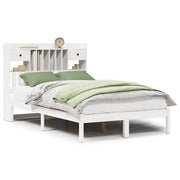 Letto matrimoniale | Letto per adulti | Letto Libreria senza Materasso Bianco 135x190 cm Legno di Pino