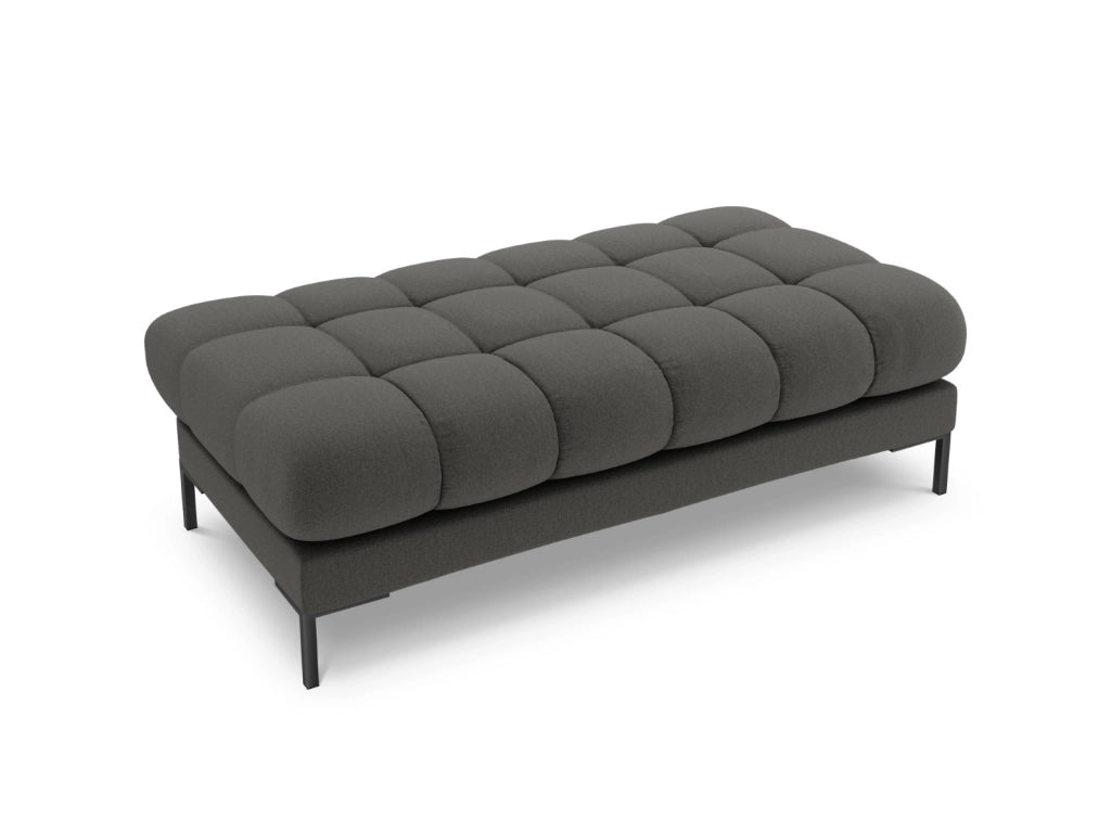 Cosmopolitan Design - Panca "Bali" 2 posti in tessuto strutturato grigio scuro 