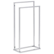 Porta asciugamani in acciaio argento lucido 2 binari Accessori bagno Porta asciugamani in Piedi