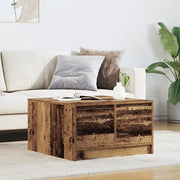 Tavolino da Salotto con Cassetti-Tavolino da soggiorno-Tavolo Legno Antico 70,5x70x40 cm