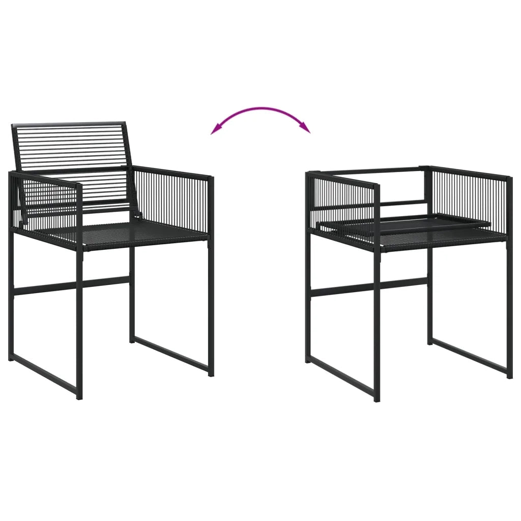 Set da Pranzo da Giardino 13pz Nero in Polyrattan 3295037
